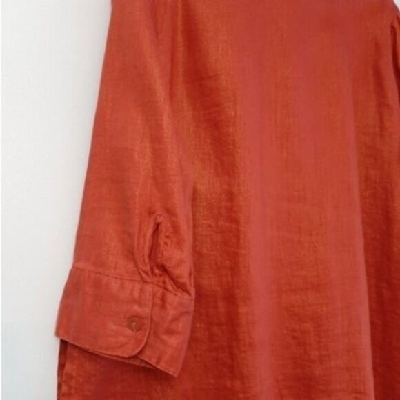 ROSANNA 100% Linen Button Down Shirt PLUS Sz 1X - Picture 9 of 10